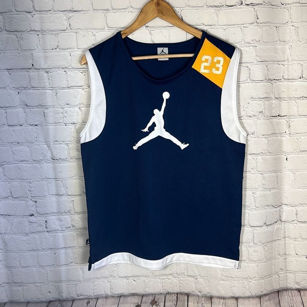 Jordan Jumpman Youth Basketball‎ Jersey size L Large Sleeveless Jump Man 23 Blue